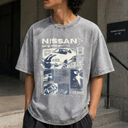 Nissan Skyline GT-R Vintage Washed T-Shirt in Gray
