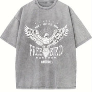 Thick Retro with Washable Softness Vintage Washed T-Shirt in Gray