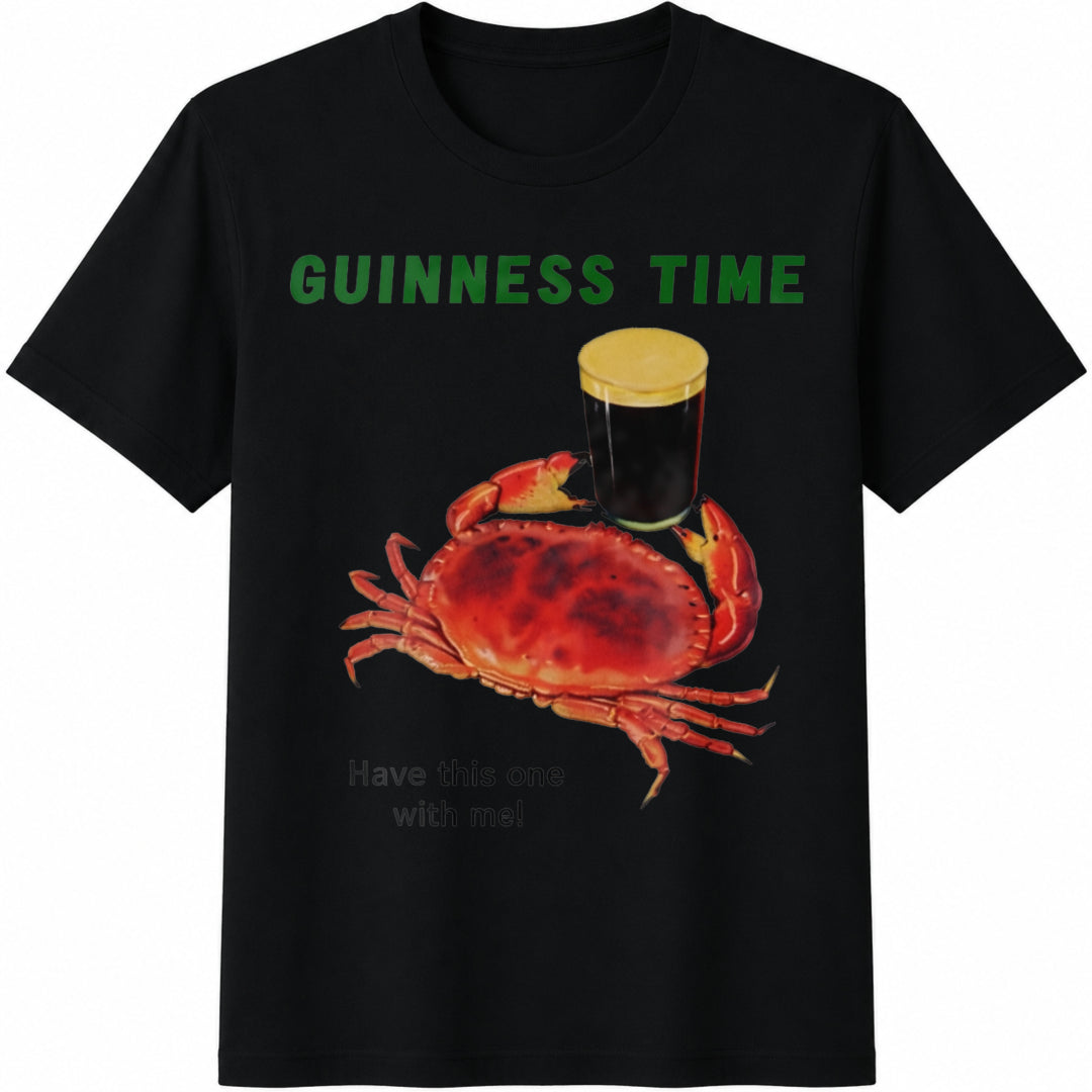 Black Crab Guinness Time Cotton T-Shirt in Black