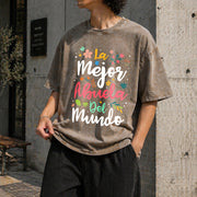 The Best Grandma in the World Vintage Washed T-Shirt in Brown