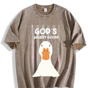 ZestLoop God's Silliest Goose Retro Christian Vintage Washed T-Shirt in Brown