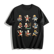 Silly Goose Football Cotton T-Shirt in Black