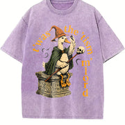 Urban Explorer Statement for Grunge Vibes: Wizard Duck In Vintage Washed T-Shirt in Purple