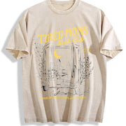 Tired Moms Club Bookish Things Booktrovert Vintage Washed T-Shirt in Beige