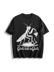 Girls Will Be Girls Cotton T-Shirt in Black