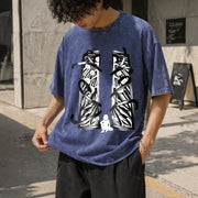Retro Heavy Limited Gatekeeper Vintage Washed T-Shirt in Blue