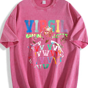 8AM IN CHARLOTTE For All The Dogs Virgil Tribute Hate vintage washed oversized T-shirt in Red