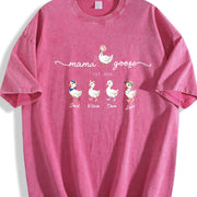 Mama Goose Family Vintage Washed T-Shirt in Red
