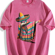 For Formal Urban Distressed Enthusiasts Vintage Washed T-Shirt in Red
