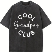 Grandpas Club Father's Day Vintage Washed T-Shirt in Black