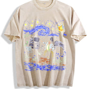 Fun: Loose- Swear Birthday Vintage Washed T-Shirt in Beige
