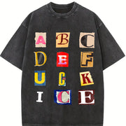✊🏾 Anti ICE F*ck ICE Magazine Letters Vintage Washed T-Shirt in Black