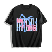 Make Heaven Crowded Bow Cotton T-Shirt in Black