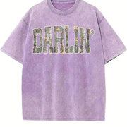 Retro Camo Western Camouflage Western Concert vintage washed oversized T-shirt in Purple