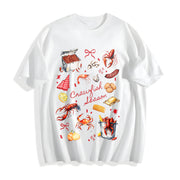 Crawfish Season Boil Girly Cotton T-Shirt in White