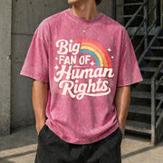 Big Fan of Human Rights Vintage Washed T-Shirt in Red