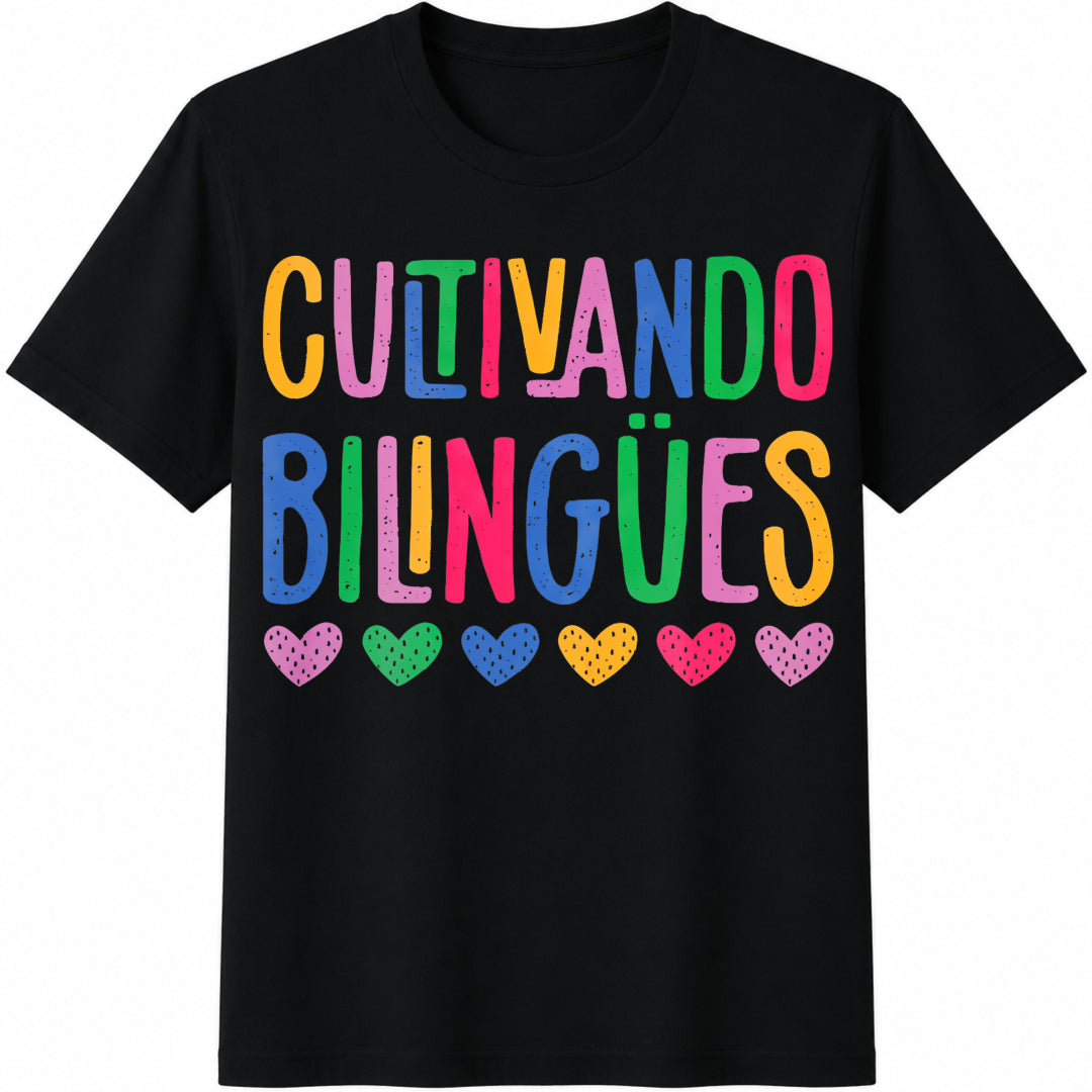 1-piece Set Spanish Alphabet & Cotton T-Shirt in Black