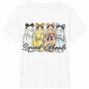 Squad Ghouls Cute Halloween Ghost Cotton T-Shirt in White