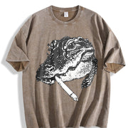 Alligator Smoke 90s Vintage Washed T-Shirt in Brown