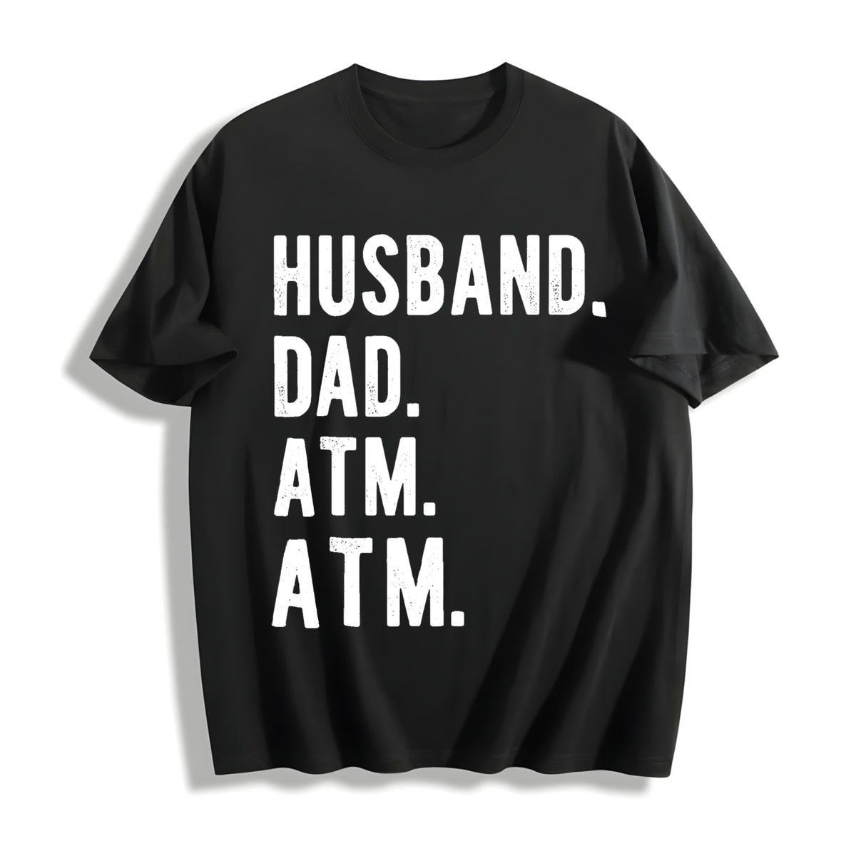 Husband Dad ATM Cotton T-Shirt in Black