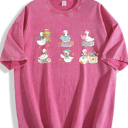 Silly Goose Reading Vintage Washed T-Shirt in Red