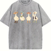 Cowboy Ducks Vintage Washed T-Shirt in Gray