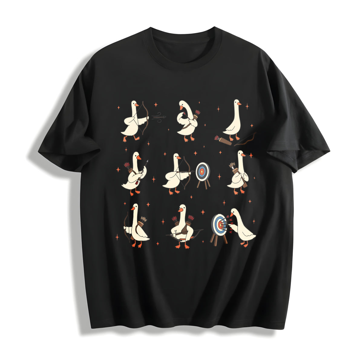 Archery Silly Goose Cotton T-Shirt in Black