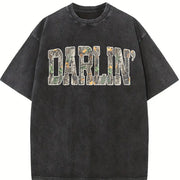 Retro Camo Western Camouflage Western Concert vintage washed oversized T-shirt in Black