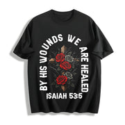 Saved by Grace Christian Cotton T-Shirt in Black