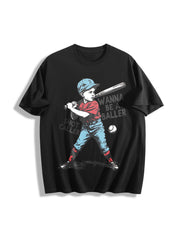 Wanna Be a Baller Shot Caller Cotton T-Shirt in Black