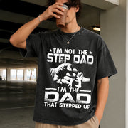 I'm Not the Stepdad Vintage Washed T-Shirt in Black