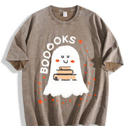 Booooks Ghost Books Vintage Washed T-Shirt in Brown