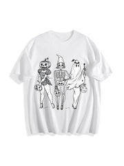Halloween Spooky Girl Squad Cotton T-Shirt in White