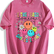 Be the Reason Someone Smiles Today vintage washed oversized T-shirt in Red