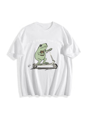 Christian Frog Off to Praise the Lord Cotton T-Shirt in White