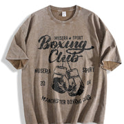 Manchester Boxing Club 2004 Vintage Washed T-Shirt in Brown