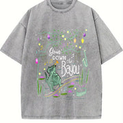 New Orleans Bayou Goin Down the Bayou Vintage Washed T-Shirt in Gray