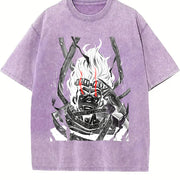 Shota Aizawa My Hero Academia Anime Manga vintage washed oversized T-shirt in Purple