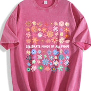 Celebrate Minds of All Kinds Vintage Washed T-Shirt in Red