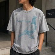 That's Coo Pigeon Lover Animal Meme Vintage Washed T-Shirt in Gray