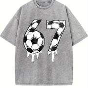 67 Soccer Vintage Washed T-Shirt in Gray