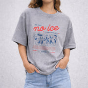 No ICE Front & Back vintage washed oversized T-shirt in Gray