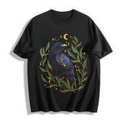 Winter a Crow Phase Cotton T-Shirt in Black