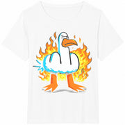 Rude Seagull Middle Finger Cotton T-Shirt in White
