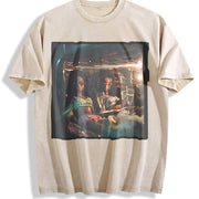 Glam Dolls in a Car Vintage Washed T-Shirt in Beige