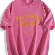 Fall-O-Ween Jesus vintage washed oversized T-shirt in Red