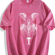''The End'' Eren Yeager Attack on Titan Anime Final vintage washed oversized T-shirt in Red