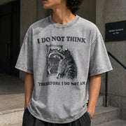I Do Not Think Raccoon Vintage Washed T-Shirt in Gray