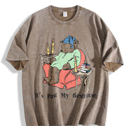 It's Past My Bedtime Sleepy Bear Vintage Washed T-Shirt in Brown