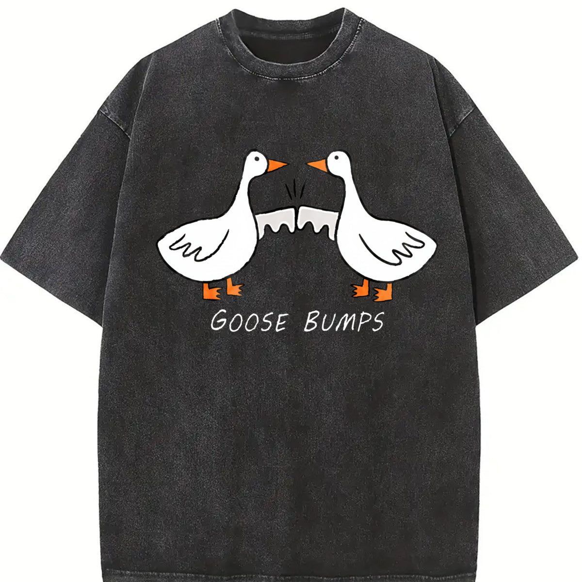 Goose Bumps Silly Goose Vintage Washed T-Shirt in Black